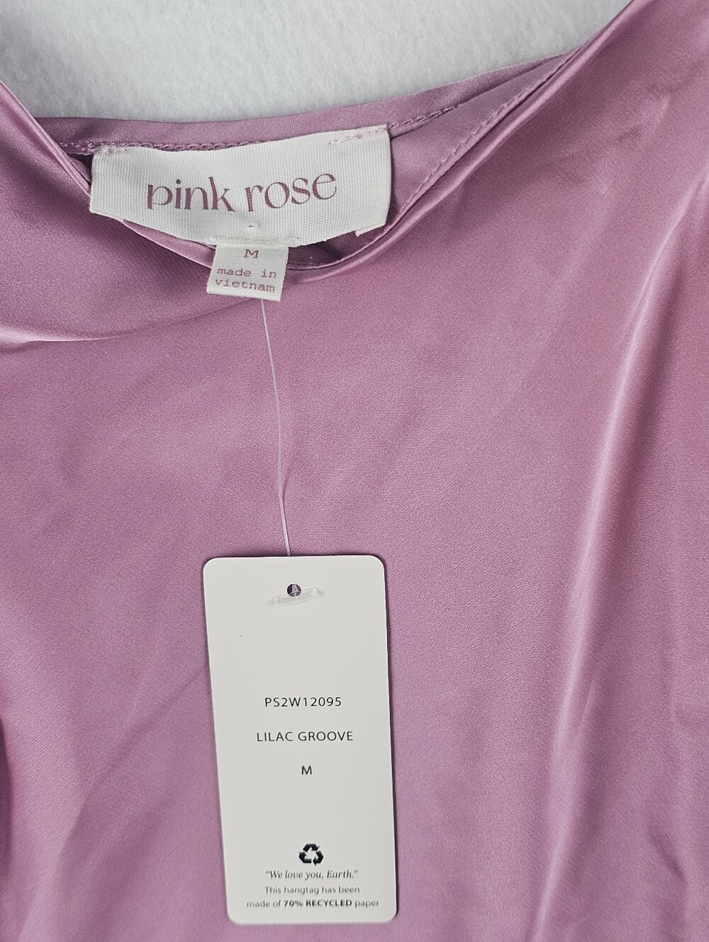 Pink Rose Womens M Ruched Adjustable Tank Top Spaghetti Straps Dusty Mauve NWT - Picture 4 of 11